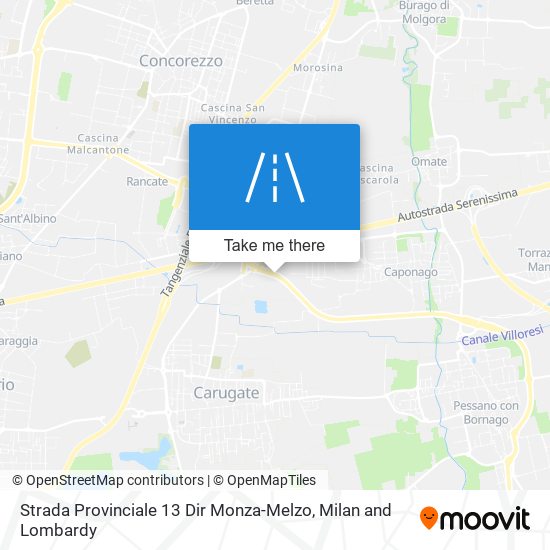 Strada Provinciale 13 Dir Monza-Melzo map