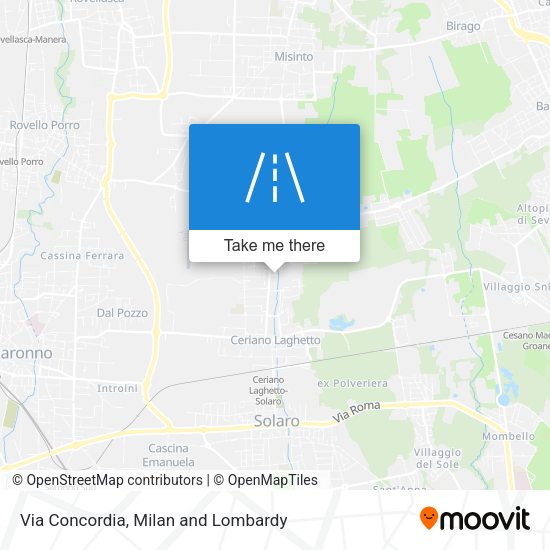Via Concordia map