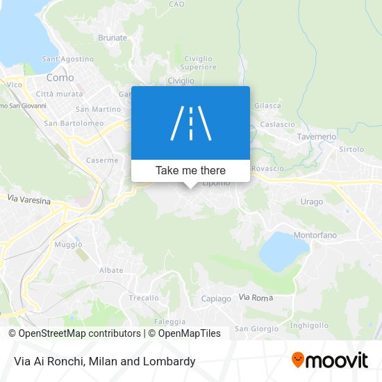 Via Ai Ronchi map