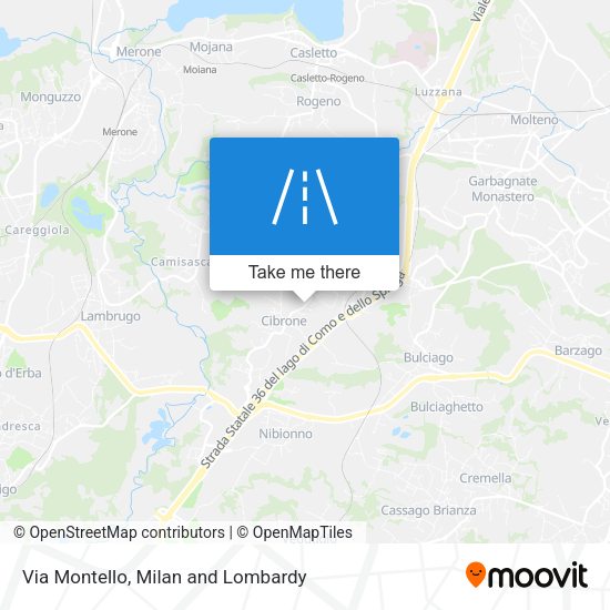 Via Montello map