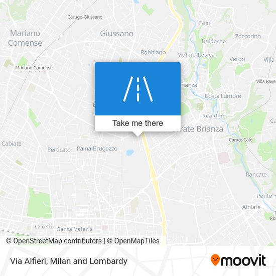 Via Alfieri map