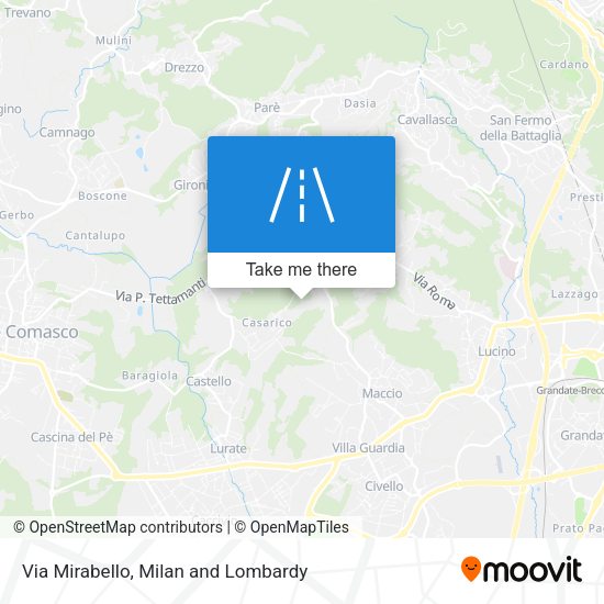 Via Mirabello map