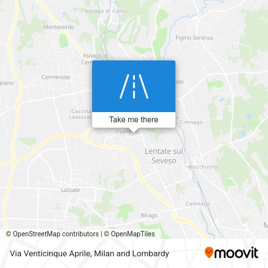 Via Venticinque Aprile map