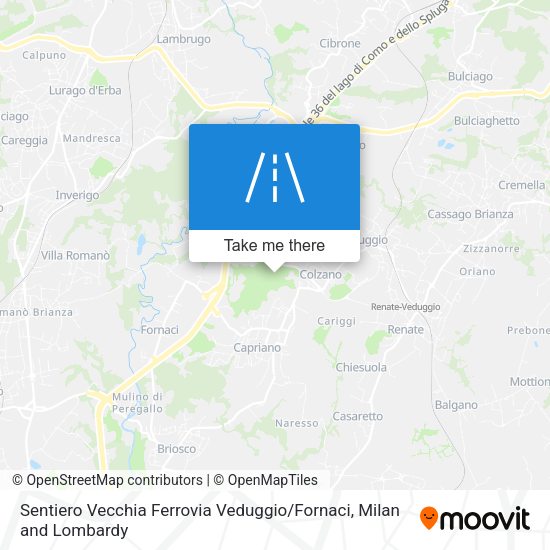 Sentiero Vecchia Ferrovia Veduggio / Fornaci map