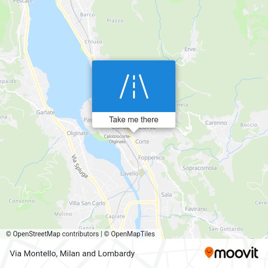 Via Montello map