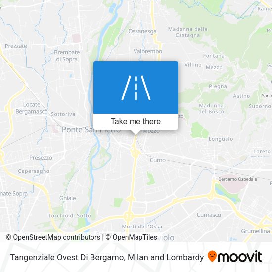 Tangenziale Ovest Di Bergamo map