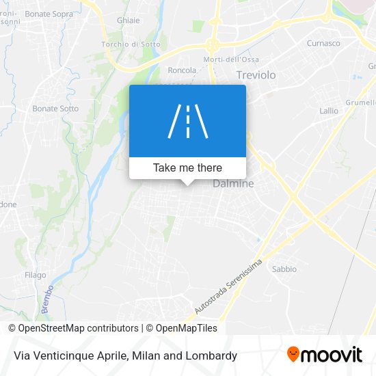 Via Venticinque Aprile map