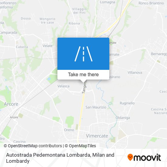 Autostrada Pedemontana Lombarda map