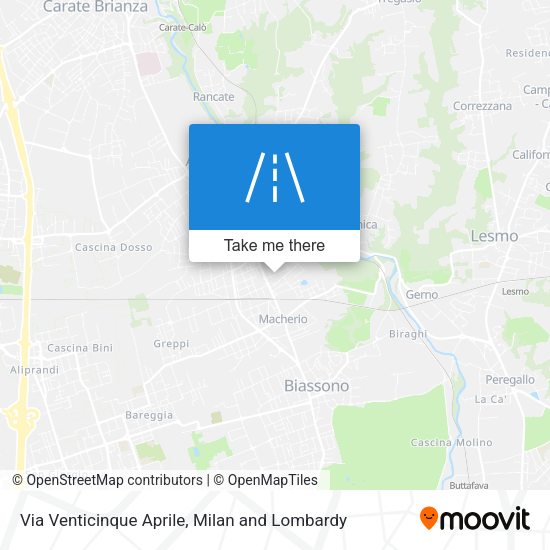 Via Venticinque Aprile map