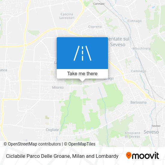 Ciclabile Parco Delle Groane map