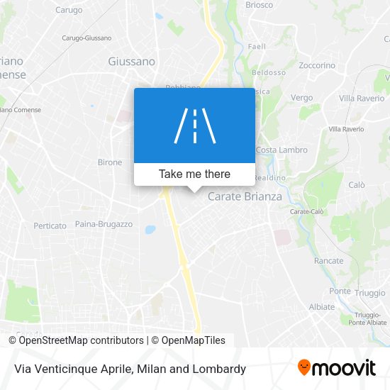Via Venticinque Aprile map