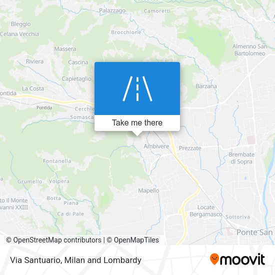 Via Santuario map