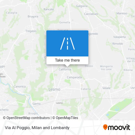 Via Al Poggio map