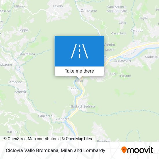 Ciclovia Valle Brembana map