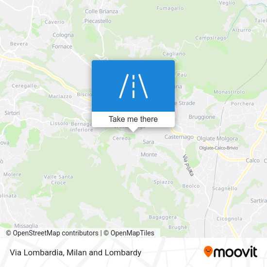 Via Lombardia map