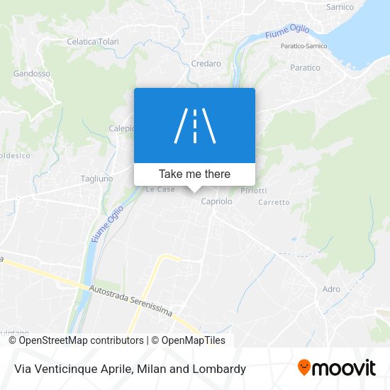 Via Venticinque Aprile map