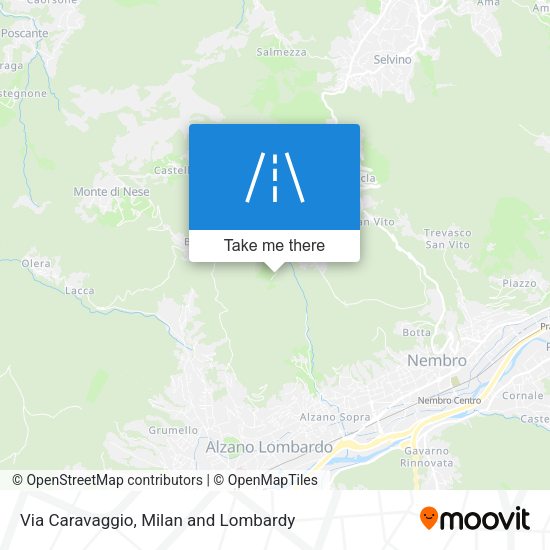 Via Caravaggio map