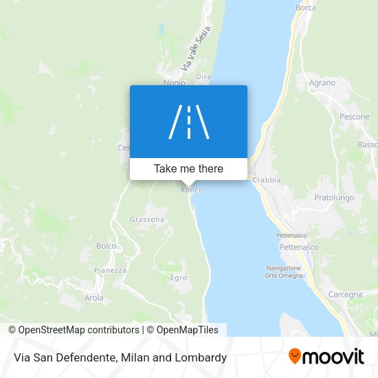 Via San Defendente map