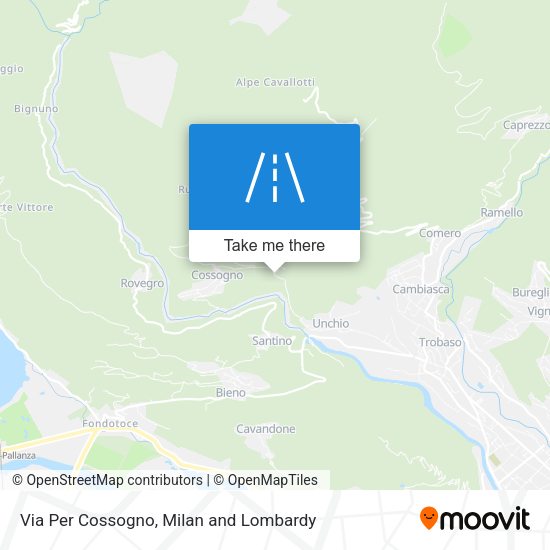 Via Per Cossogno map
