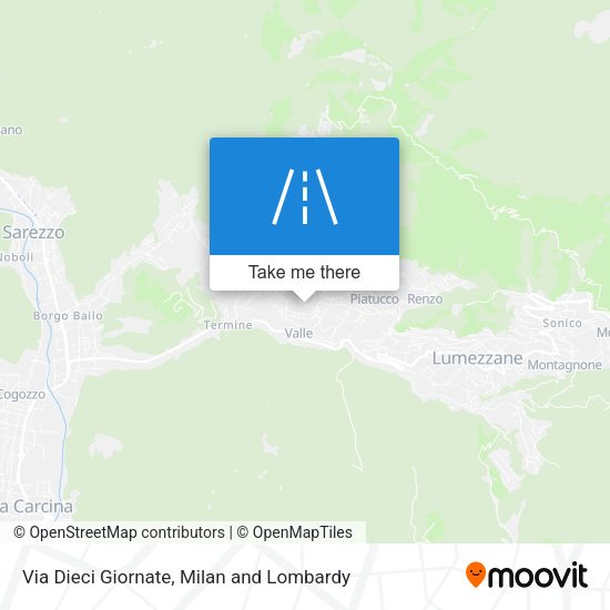 Via Dieci Giornate map