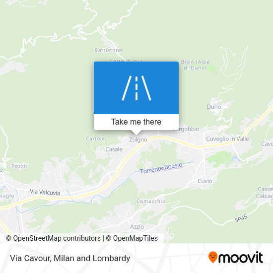 Via Cavour map