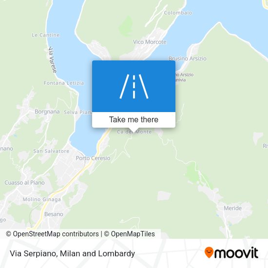 Via Serpiano map