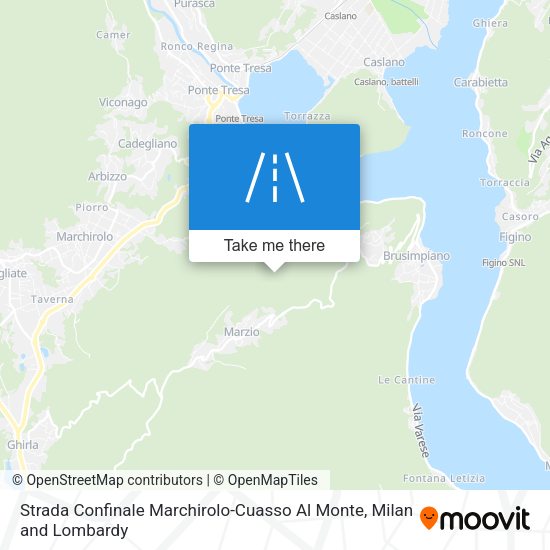 Strada Confinale Marchirolo-Cuasso Al Monte map