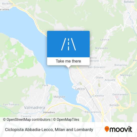 Ciclopista Abbadia-Lecco map