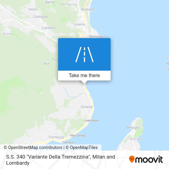 S.S. 340 "Variante Della Tremezzina" map