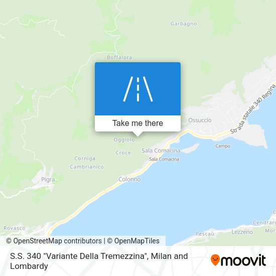 S.S. 340 "Variante Della Tremezzina" map