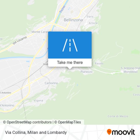 Via Collina map