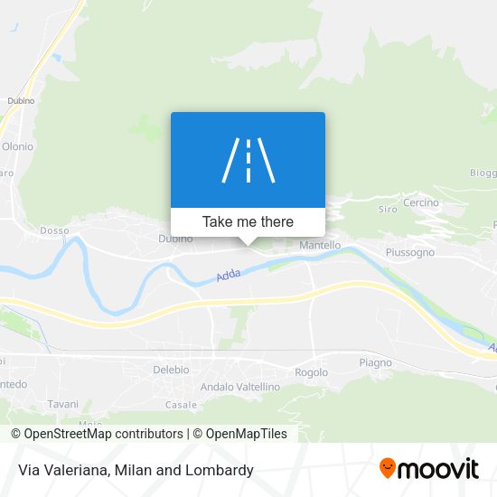Via Valeriana map