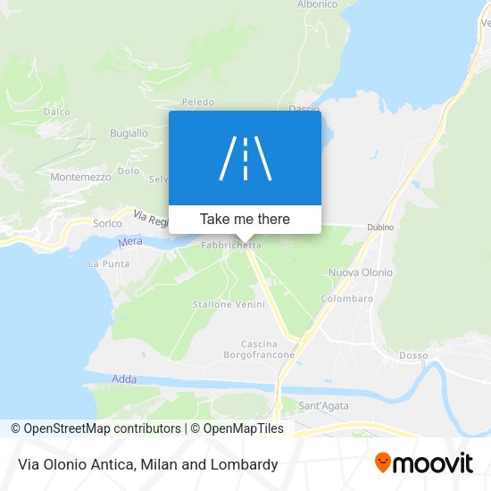 Via Olonio Antica map