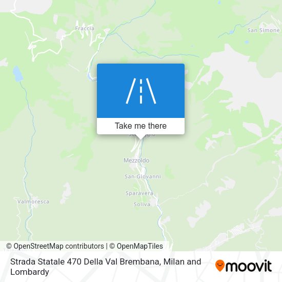Strada Statale 470 Della Val Brembana map