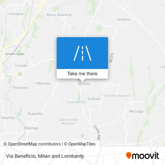 Via Beneficio map