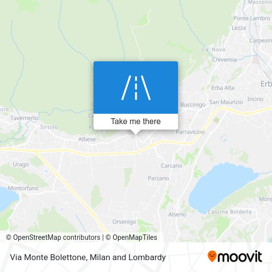 Via Monte Bolettone map