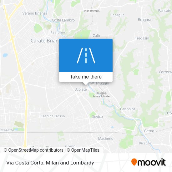 Via Costa Corta map