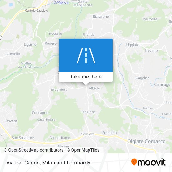 Via Per Cagno map