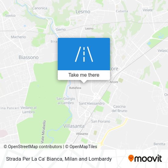 Strada Per La Ca' Bianca map