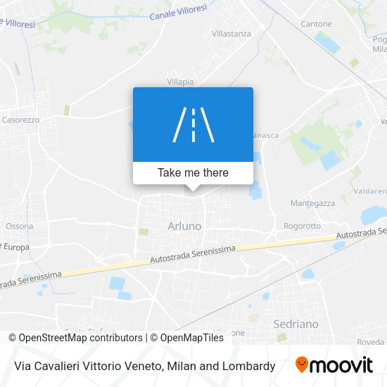 Via Cavalieri Vittorio Veneto map