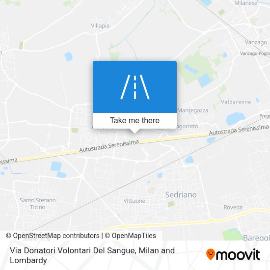Via Donatori Volontari Del Sangue map