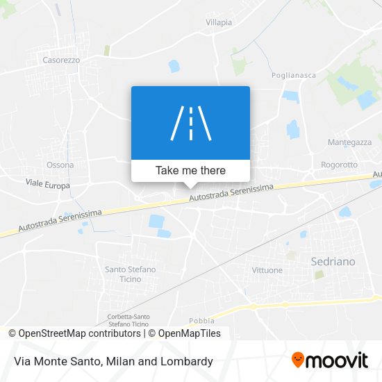 Via Monte Santo map