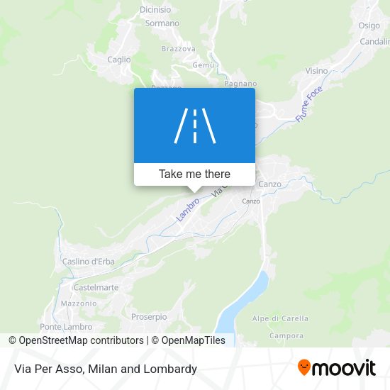 Via Per Asso map