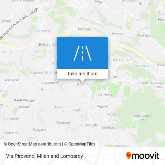 Via Pirovano map