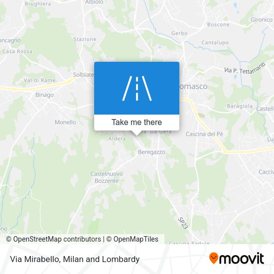 Via Mirabello map
