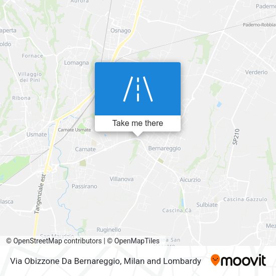 Via Obizzone Da Bernareggio map