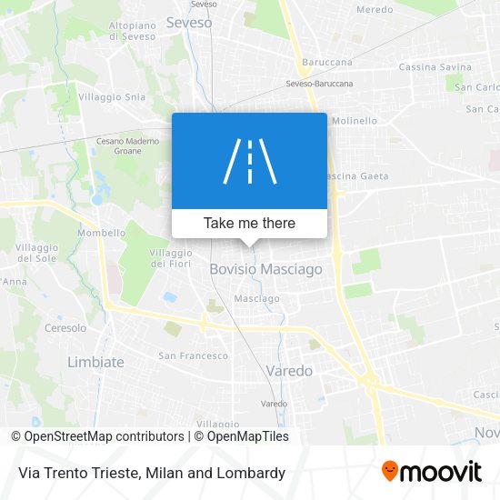 Via Trento Trieste map