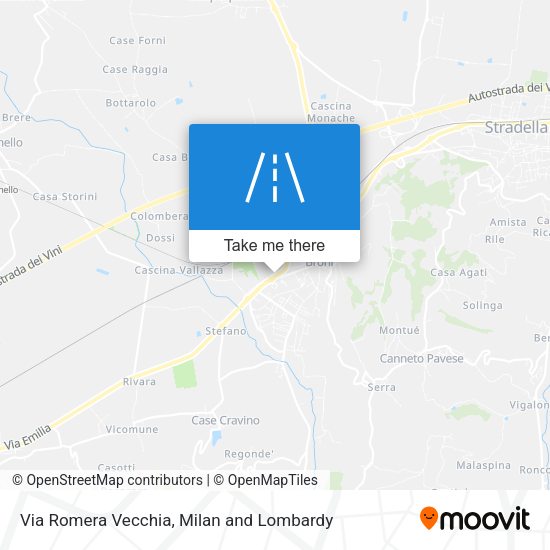 Via Romera Vecchia map