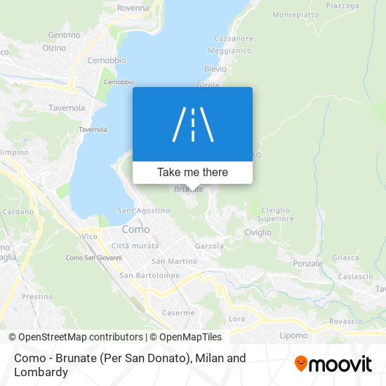 Como - Brunate (Per San Donato) map