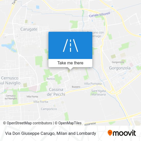 Via Don Giuseppe Carugo map
